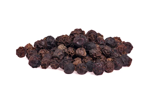 Black pepper heap isolated on white — Stock Photo, Image