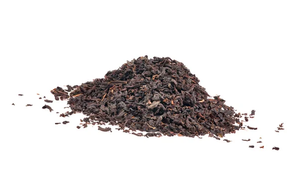 Black tea heap isolated on white — Stock Photo, Image