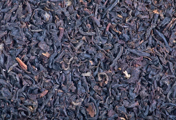 Macro of black tea leaves — Stock Photo, Image