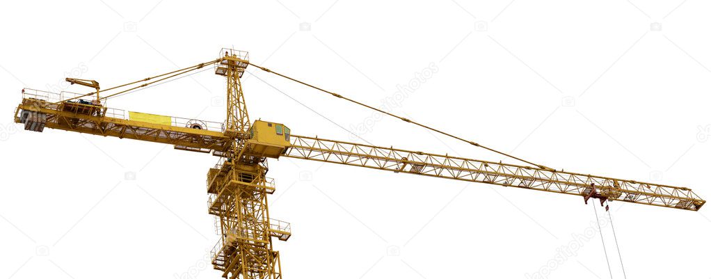 Top part of yellow hoisting crane