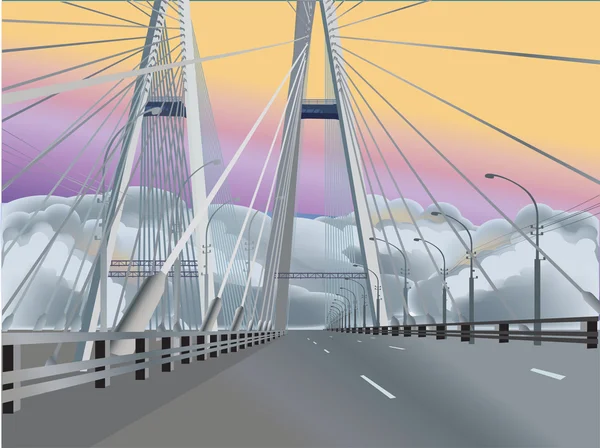 Nuevo puente vacío moderno ilustración — Vector de stock