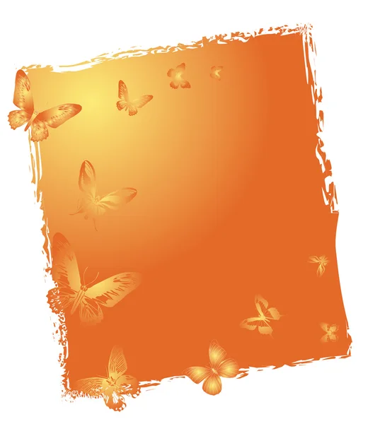 주황색 나비 배경 그림 — 스톡 벡터