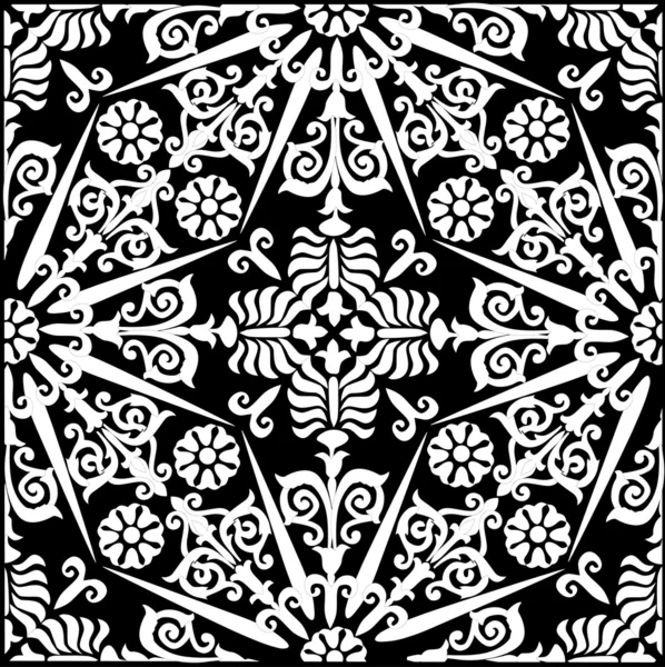 White decorated symmetrical pattern — Stock Vector