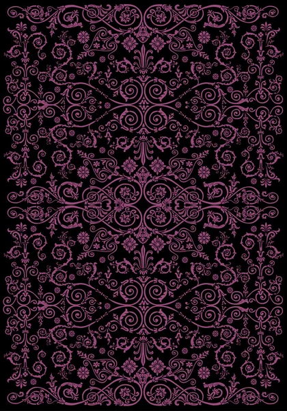 Fond décoré rose et noir — Image vectorielle