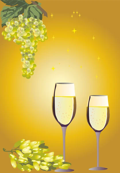 Dwa kieliszki z szampanem — Wektor stockowy