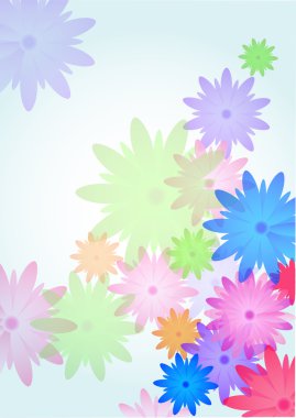 Artalan illüstrasyon soyut çiçek renk