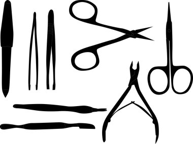 illustration with isolated manicure set clipart