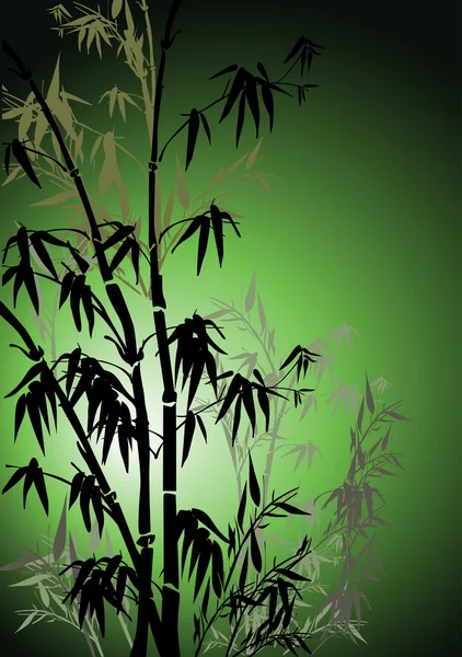 Green abd black bamboo background — Stock Vector