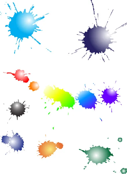 Jeu de taches de couleur isolé sur blanc — Image vectorielle