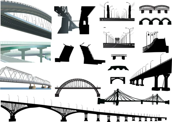 Набор изолированных мостов — стоковый вектор