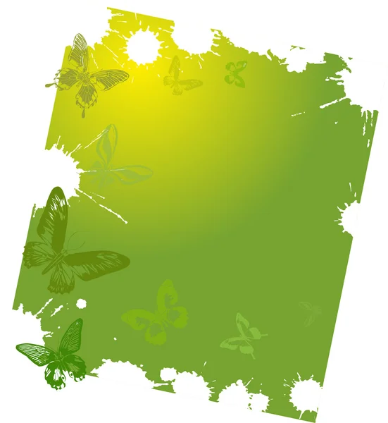 Yeşil kelebek arka plan tasarımı — Stok Vektör