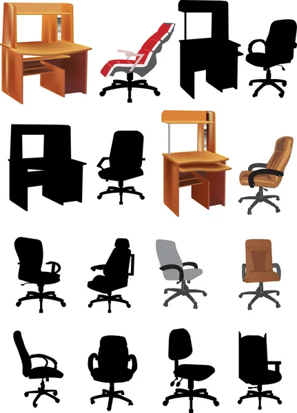 Office furniture collection — Stock Vector