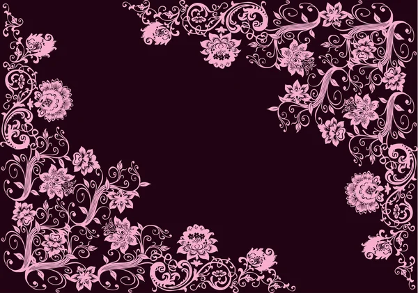 Rose deux cônes design avec des fleurs — Image vectorielle