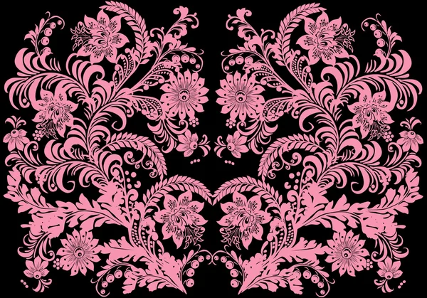 핑크 장식 된 꽃의 배경 — 스톡 벡터