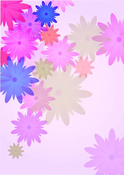 青とピンクの抽象的な花の背景 — ストックベクタ