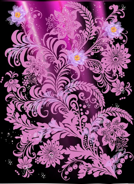 Diseño rosa con flores de lirio — Archivo Imágenes Vectoriales