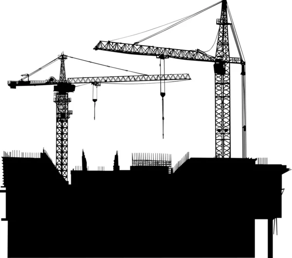 Construction de maison moderne début — Image vectorielle