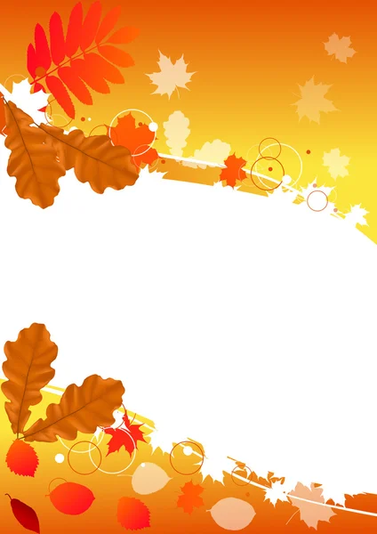 Sonbaharda akçaağaç ve meşe yaprakları tasarım — Stok Vektör