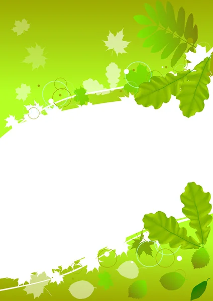 Yeşil meşe ve akçaağaç yaprakları arka plan — Stok Vektör