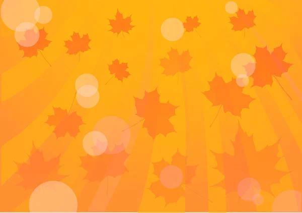 Ilustración dorada con hojas de arce de otoño — Vector de stock