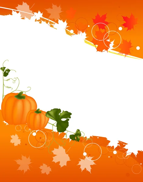 Ilustracja jesień z dyni i liści — Wektor stockowy