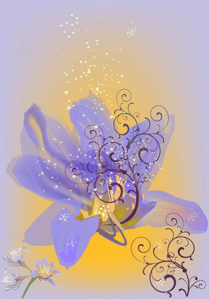 Ενιαίο λιλά λουλούδι διακόσμηση — Διανυσματικό Αρχείο