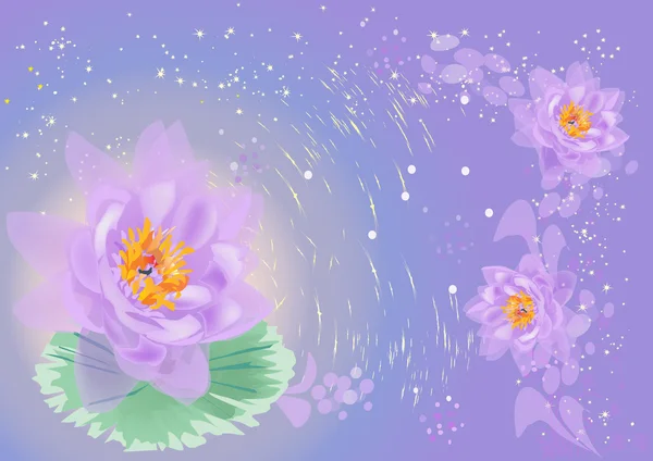 Lilac lily decorated background — Stock Vector