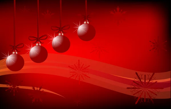 Illustration avec quatre décorations d'arbre de Noël — Image vectorielle