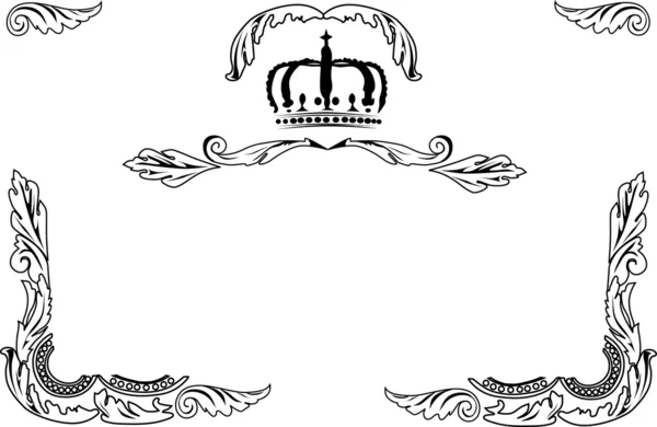 Contour conception de cadre héraldique avec couronne — Image vectorielle