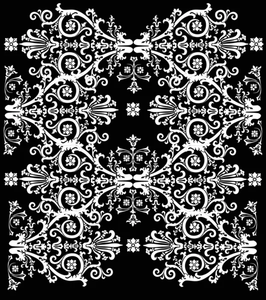 Kıvrılmış simetrik siyah ve beyaz arka plan — Stok Vektör
