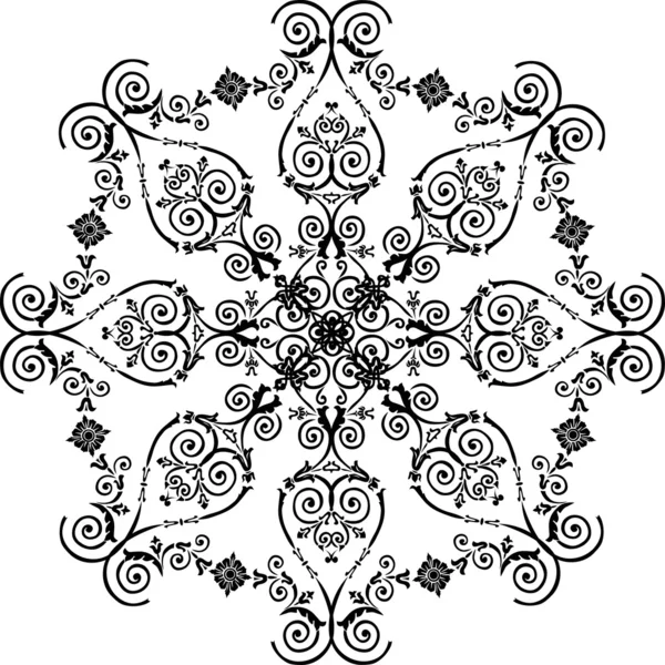 Иллюстрация с декорированным черным кругом — стоковый вектор