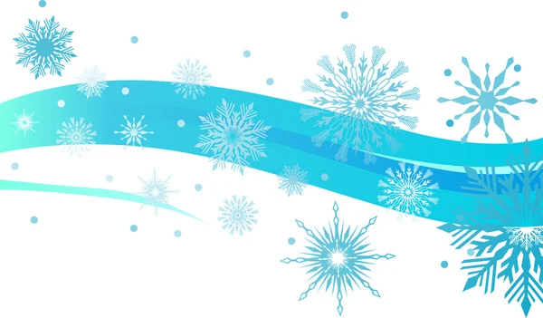 青い背景と雪の結晶 — ストックベクタ