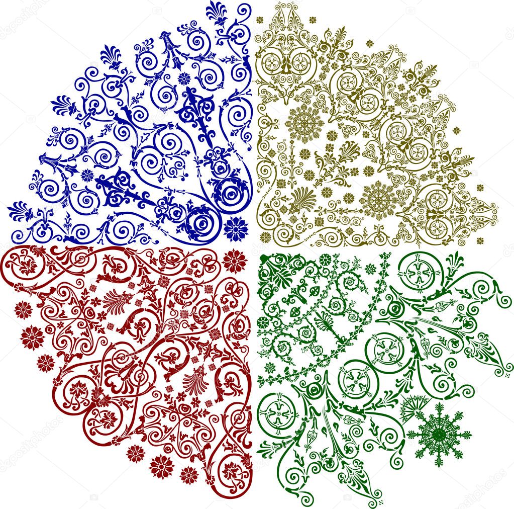 four color quadrant decorations