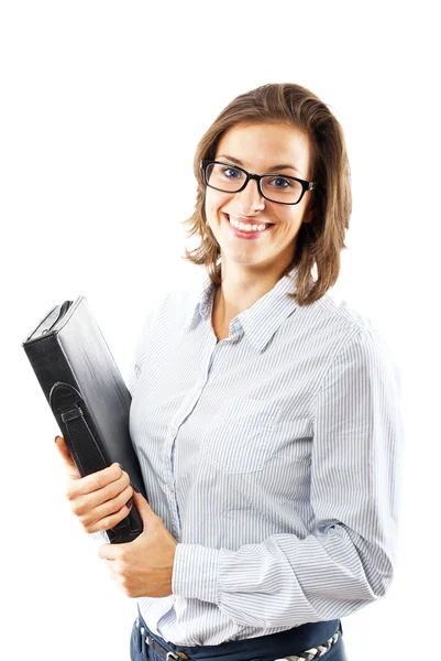 Woman with files — Stock Photo, Image