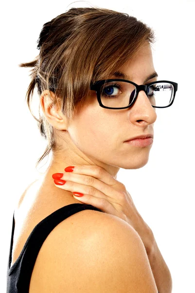 Woman's neck pain — Stock Photo, Image