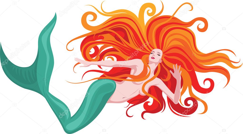 Red-haired mermaid