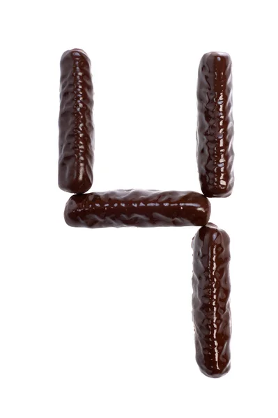 Número, figura - palos de chocolate —  Fotos de Stock