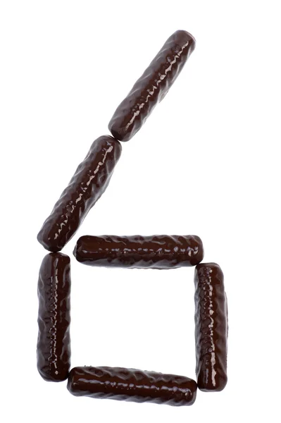 Αριθμός, μπαστούνια σχήμα - σοκολάτας — Φωτογραφία Αρχείου