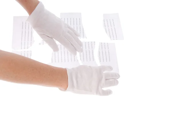 Shredded paper in hand — Stock Photo, Image