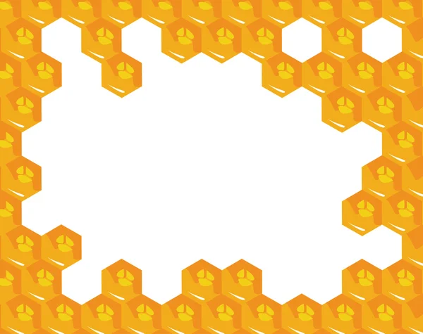 Orange background about honeycombs. Vector — Stock Vector