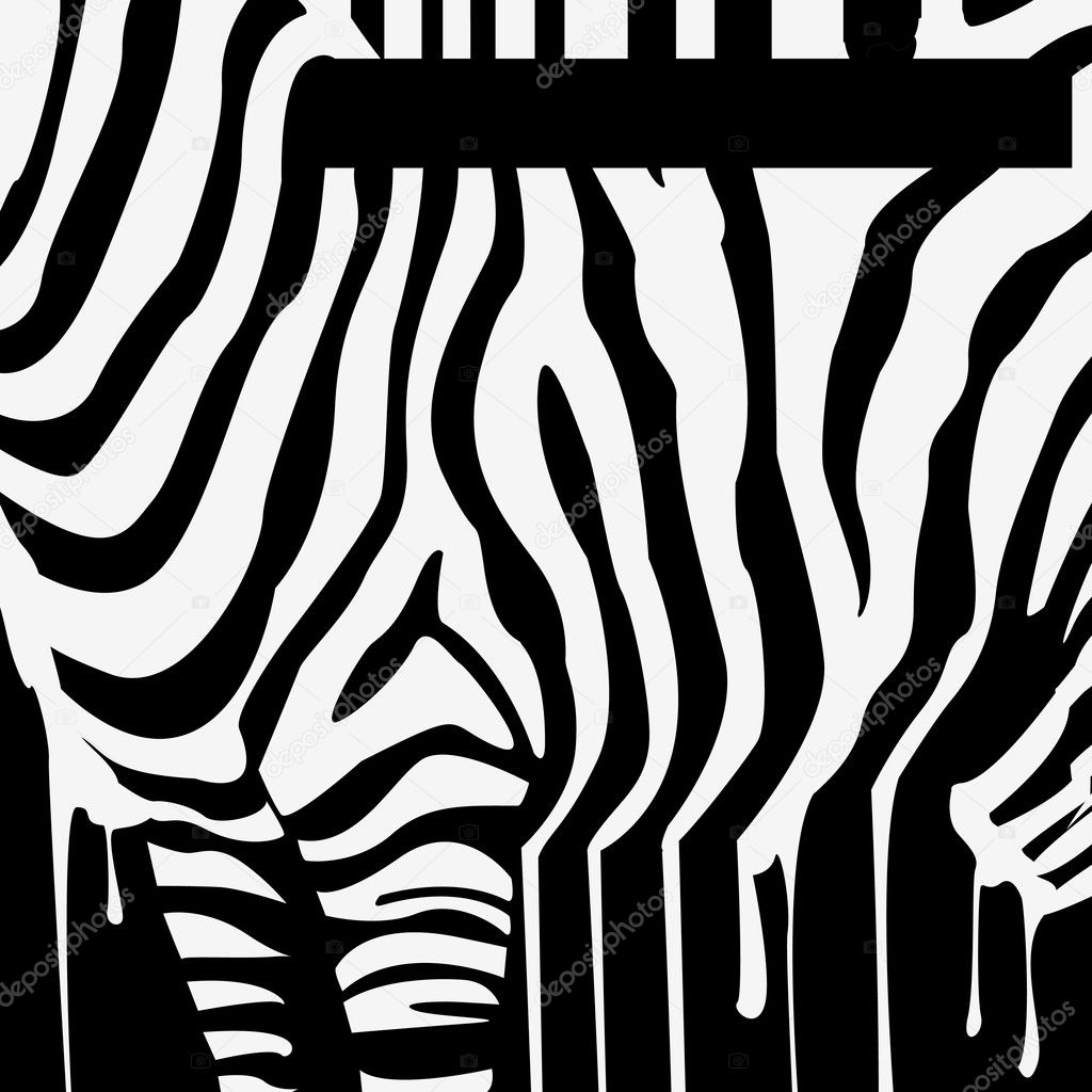 Vector zebra silhouette with smudges barcode