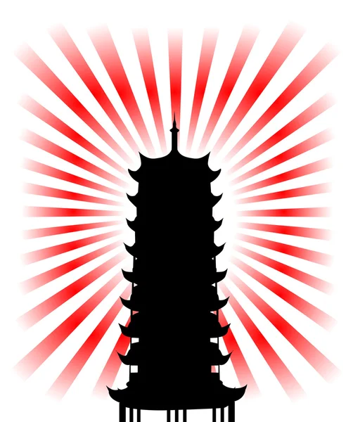 Silhouette eines japanischen religiösen Ziels — Stockvektor