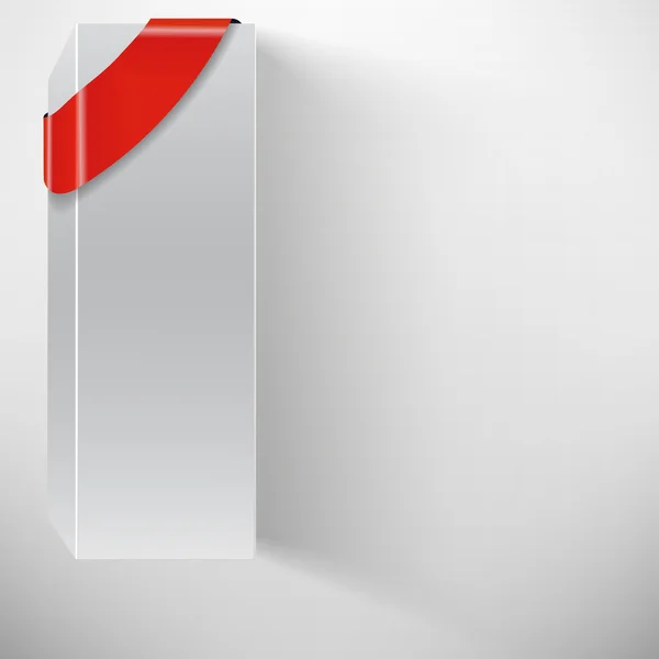 El vector abstracto caja blanca con cinta roja — Archivo Imágenes Vectoriales