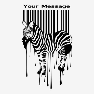 Abstract vector zebra silhouette with barcode clipart