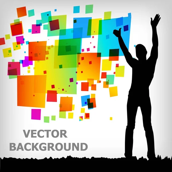 El fondo abstracto cuadrado colorido — Vector de stock