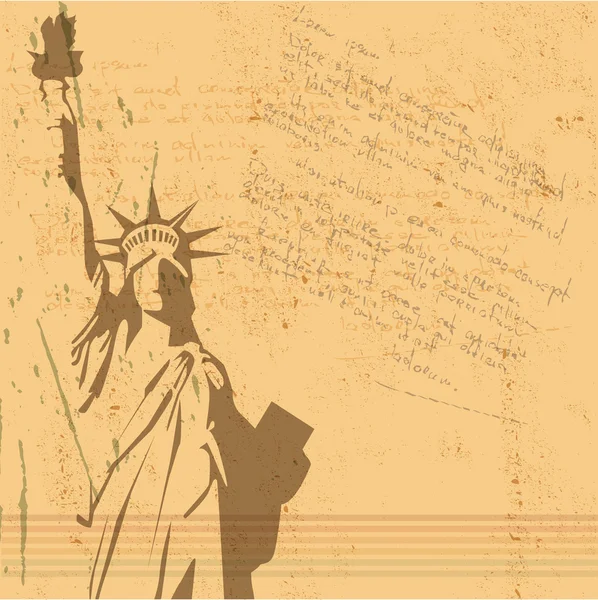 Το διάνυσμα ρετρό άγαλμα της ελευθερίας φόντο — Διανυσματικό Αρχείο