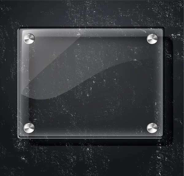 Plaque de verre sur fond noir — Image vectorielle