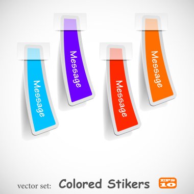 The abstract colored sticker set clipart