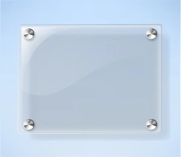 Placa de vidro no fundo branco —  Vetores de Stock
