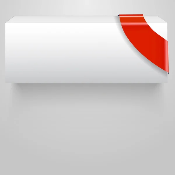 A caixa branca vetor abstrato com fita vermelha — Vetor de Stock
